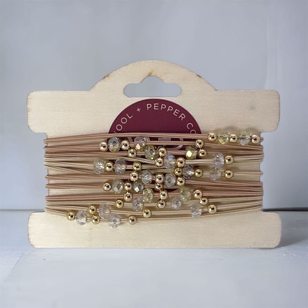 NWT Wool + Pepper Co. Beaded Hair Tie Bracelets (4 bracelet set)
